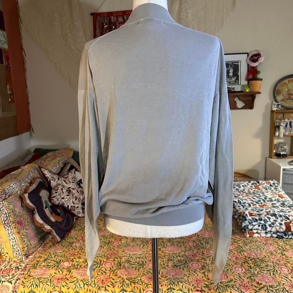 Pronto Uomo Grey Silk Blend Crew Neck Sweater - Picture 2 of 5